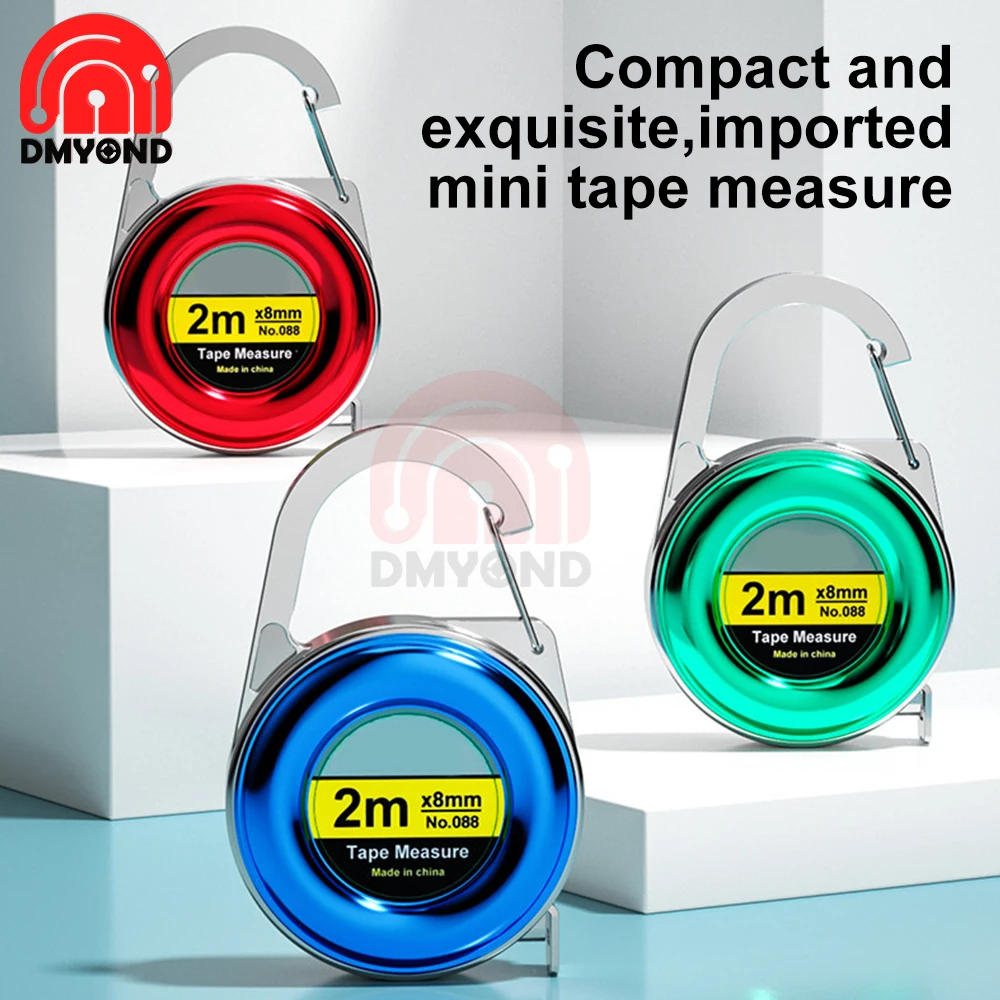 1PCS 2M Mini Keychain Tape Measure SK5 Steel Tape Measure Small Steel Ruler Multipurpose Steel Tape Measure Construction Tools