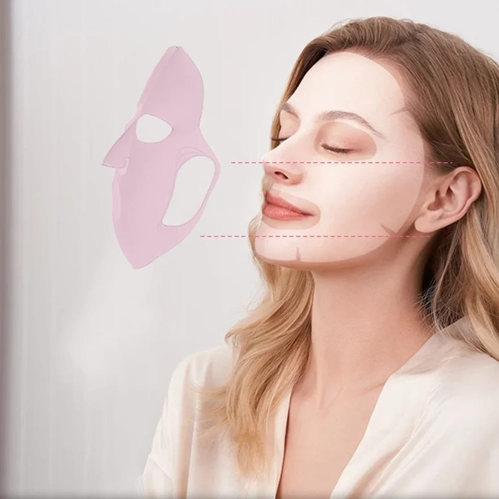 

1PCS Reusable Wrinkle Smoothing Silicone Face Holder Sheet Masks, Moisturizing Cover, Prevent Evaporation