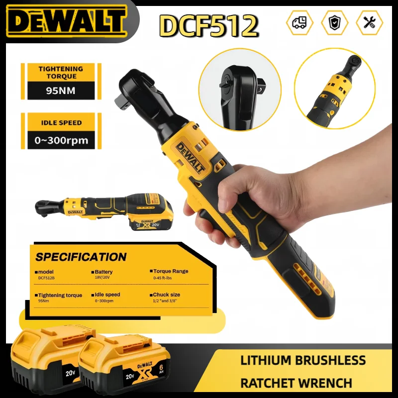 

Dewalt DCF512 Brushless Ratchet Right 1/2 Inch Angle Wrench LED Cordless Driver Variable Speed Power Wrench 20V Power Tools