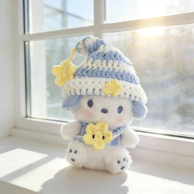 

Милый плюшевый брелок-подвеска Почакко в виде мультяшной собачки с шапочкой для сна, кулон-брелок, милый девичий подарок для фанатов