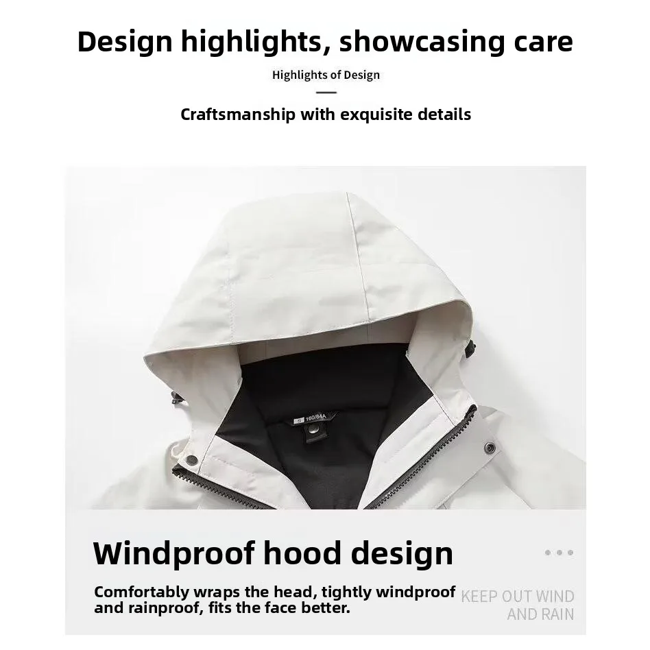 

Весенне-осенняя однослойная уличная японская однотонная женская тонкая ветрозащитная водонепроницаемая одежда для альпинизма для пар Jaet