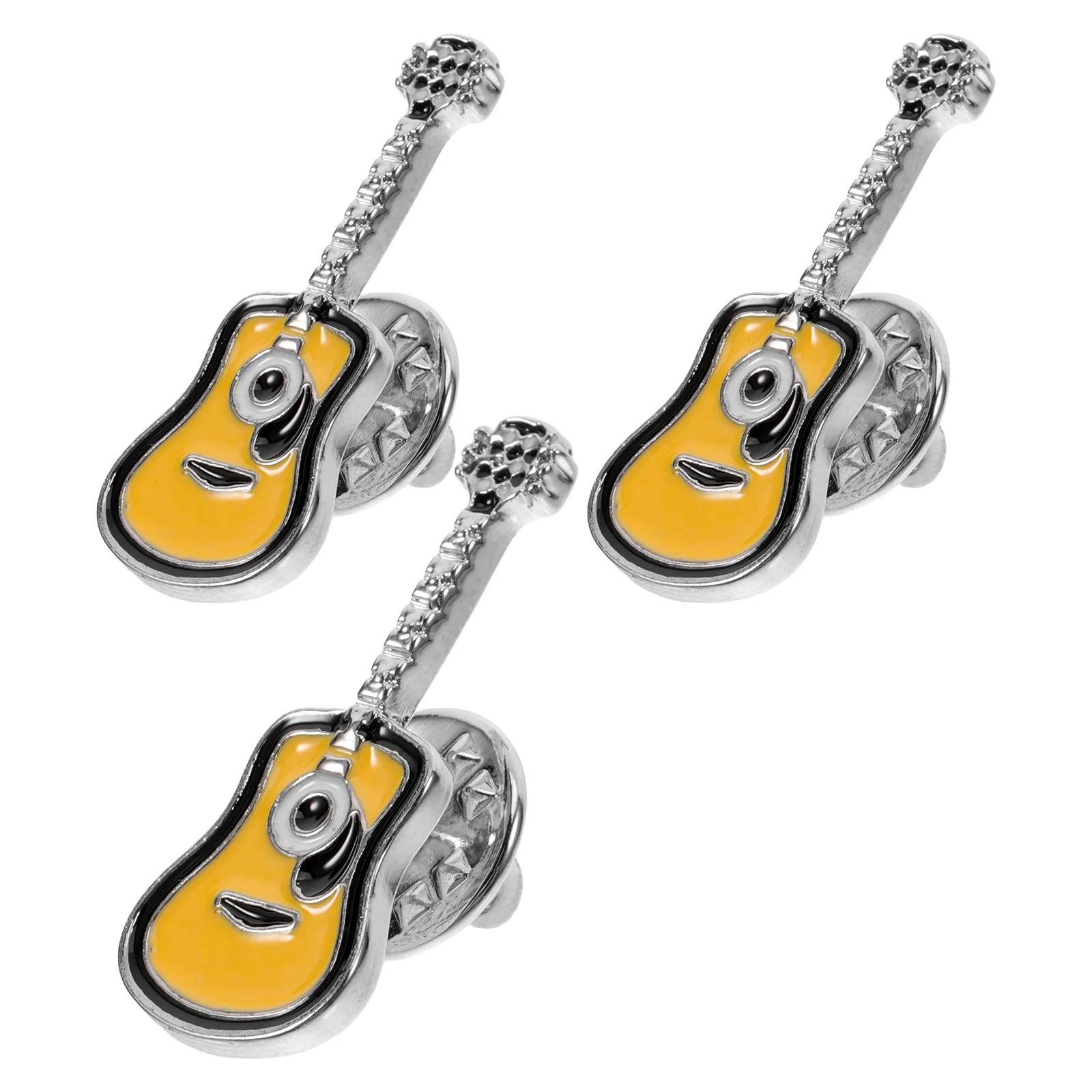 3 Pcs Artificial Pin Guitar Brooch Pansexual Lapel Halloween Alloy Child US Flag