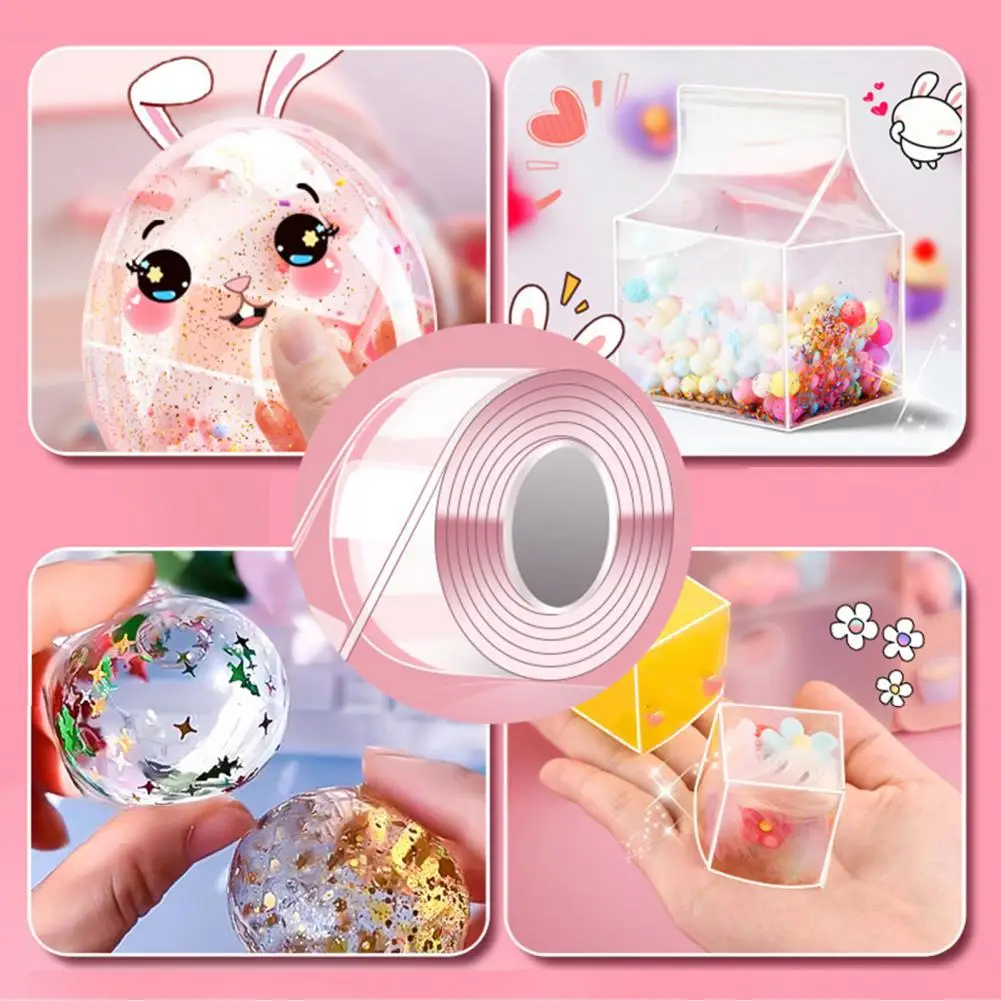 1 Set Adhesive Nano Tape Sticky Ball Tape DIY Crafts Blowing Bubble Tapes Reusable Kids Nano Glue Kneading Decompression Toys