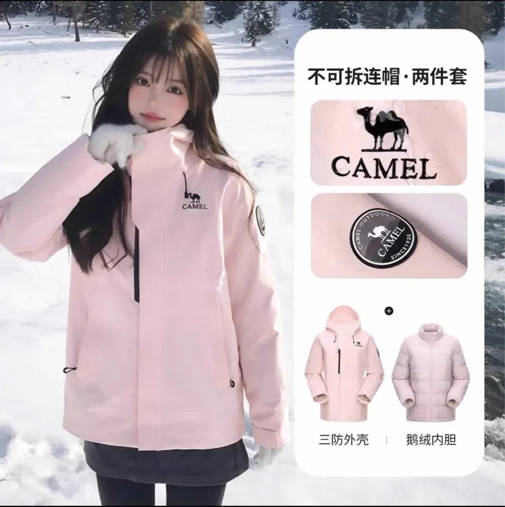 

GOLDEN CAMEL Outdoor ICON Hiking Jackets Unisex 3 IN 1 Men's Winter Coats Waterproof Windbreakers Travel Mountaineering Clothing