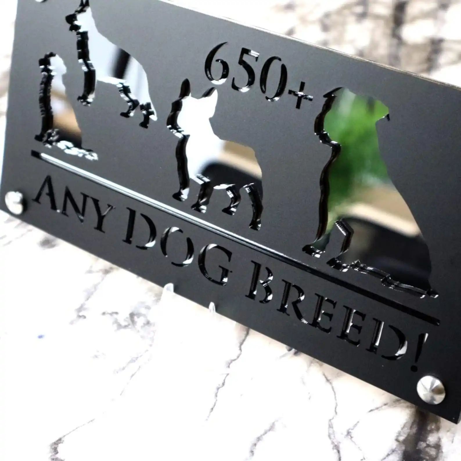 Custom Acrylic Pet House Number Sign - Glossy Grey Outdoor Address Plaque for Dogs & Cats, Eye-Catching Modern Design