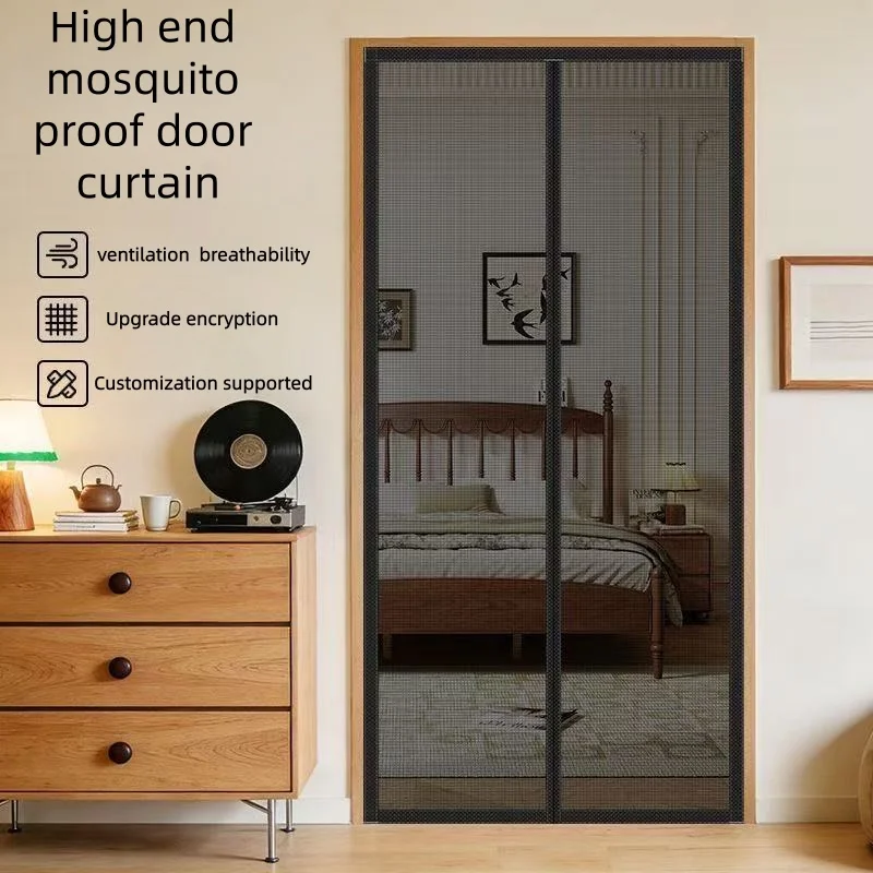 Summer Magnetic Mosquito Proof Ventilation and Scratch Resistant Mesh Door Curtain