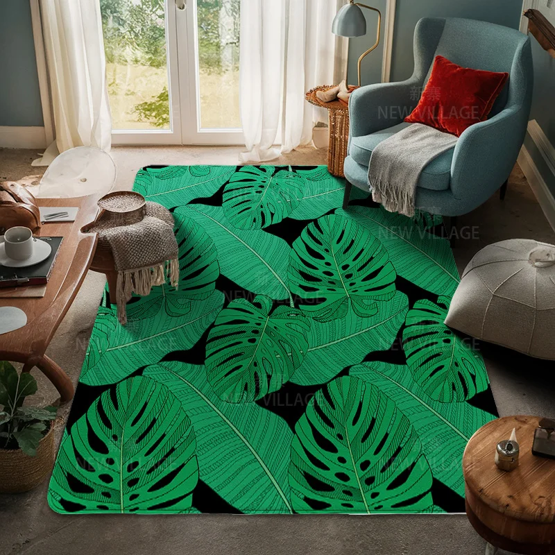 House entrance carpet Home door mat Room Bath Foot bathroom non-slip Kitchen water absorption rugs Modern Nordic boho plant view 3