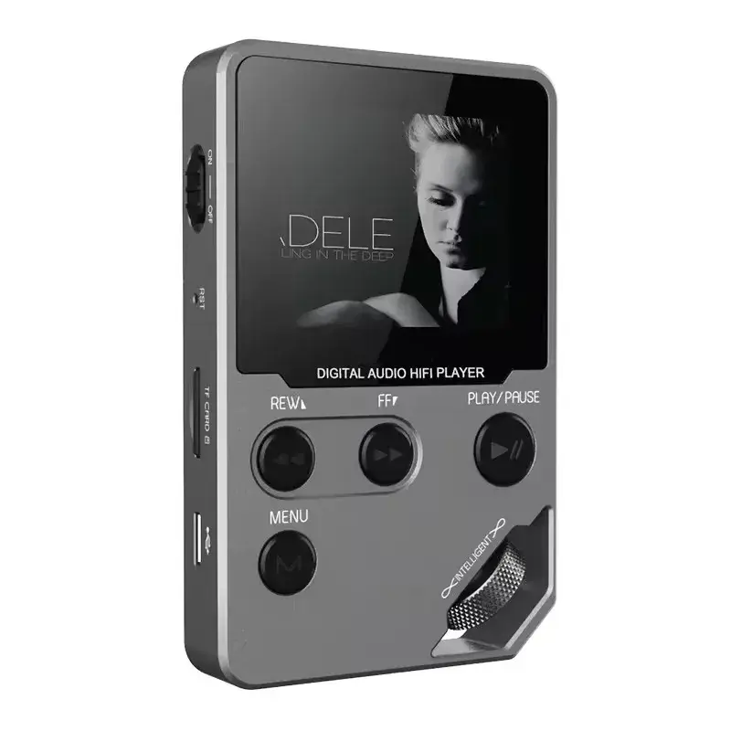 C5 8GB Lossless Bluetooth MP3 Music Player, corpo em liga de zinco, controles rotativos, conexão sem fio, rádio FM, gravador de voz