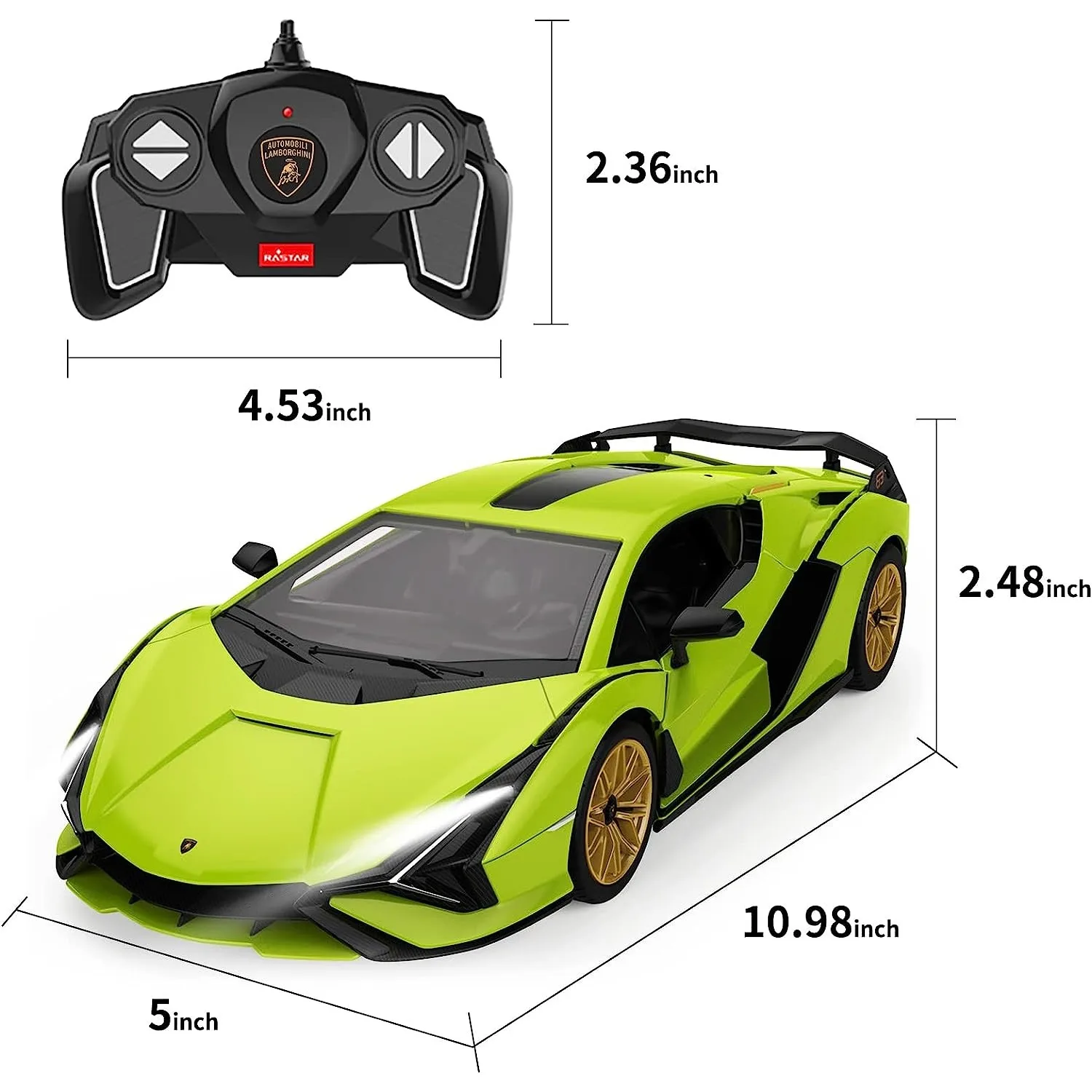 Rastar Lamborghini RC Car 1/18 Scale DIY Kits to Build Gift Ideas for Brithday for Boys & Girls & Adult (72pcs Building kit)