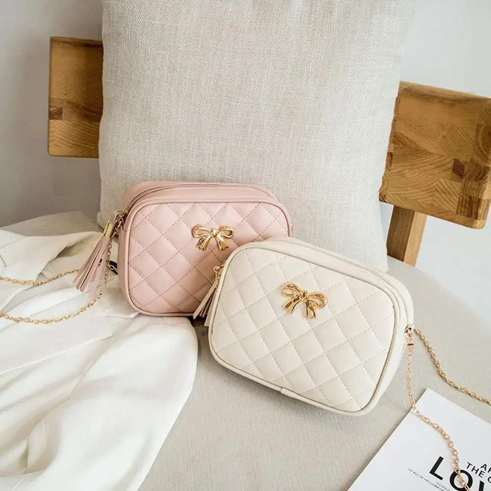 Tassel mała torba listonoszka dla kobiet Trend Lingge haft aparat damska torba na ramię modny łańcuszek damskie torby typu Crossbody