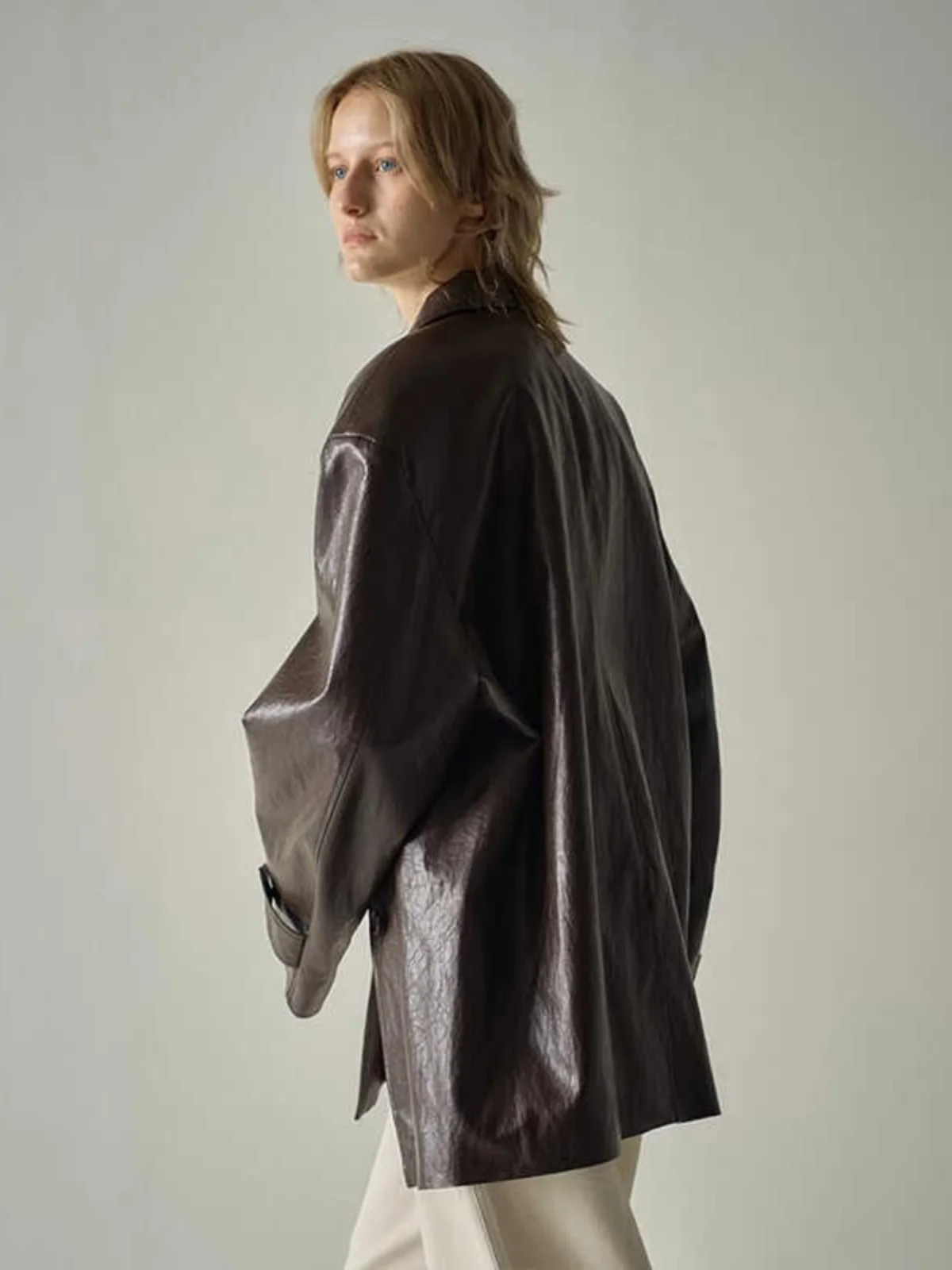 mat Sle Women's Leather Jaet Spring Autumn New Arrival Elegance Unique High-End Feel Stand Collar Zipper Coat