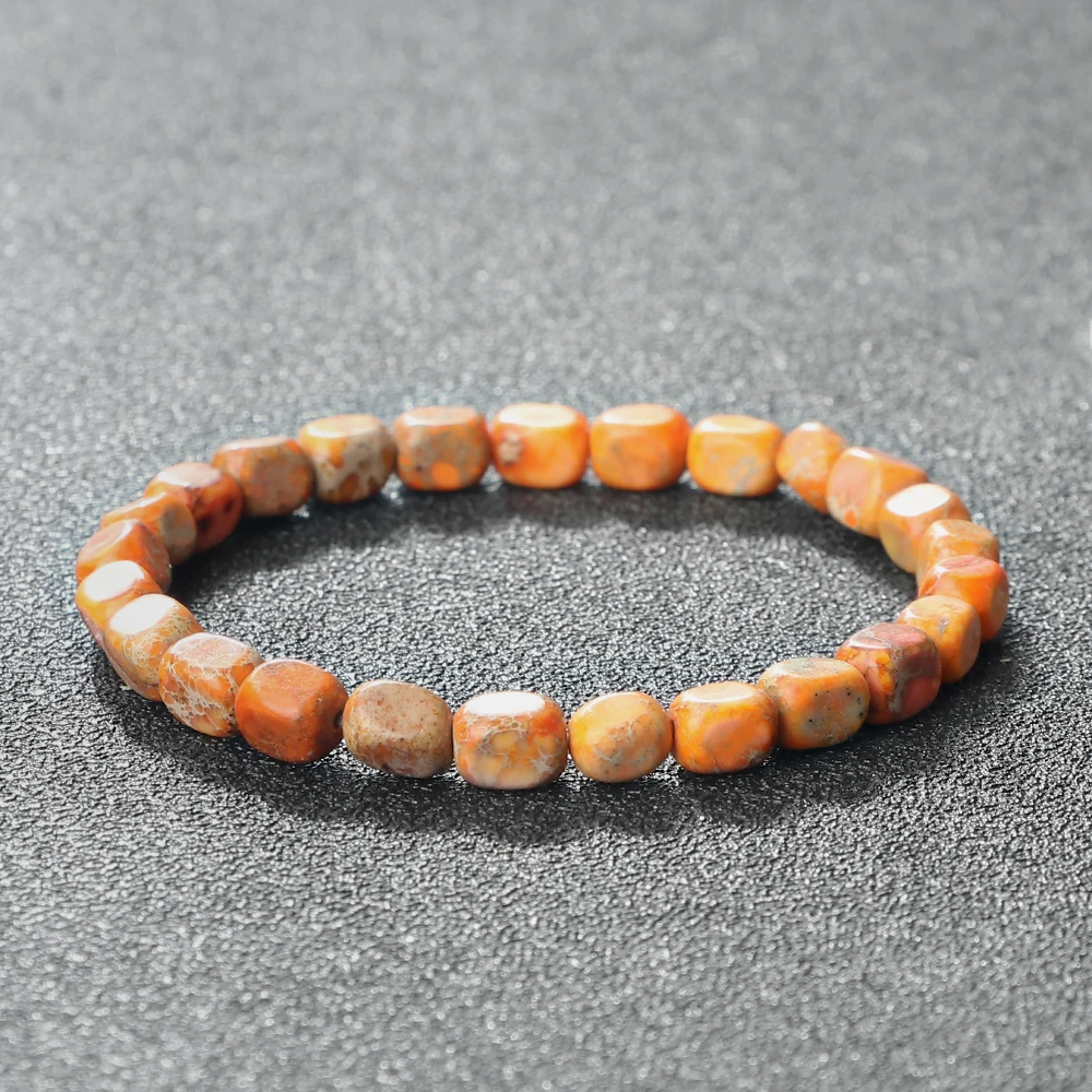 Vintage Emperor Stone Beaded Bracelets Natural Stone Charm Elastic Strand Bracelet & Bangle Bohemian Yoga Jewelry for Women Men