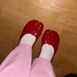 IPPEUM Women Ballets Flats Split Toe Mary Janes Black Plus Size 44 Dress Loafers Shoes Dropshipping Balerinas De Mujer