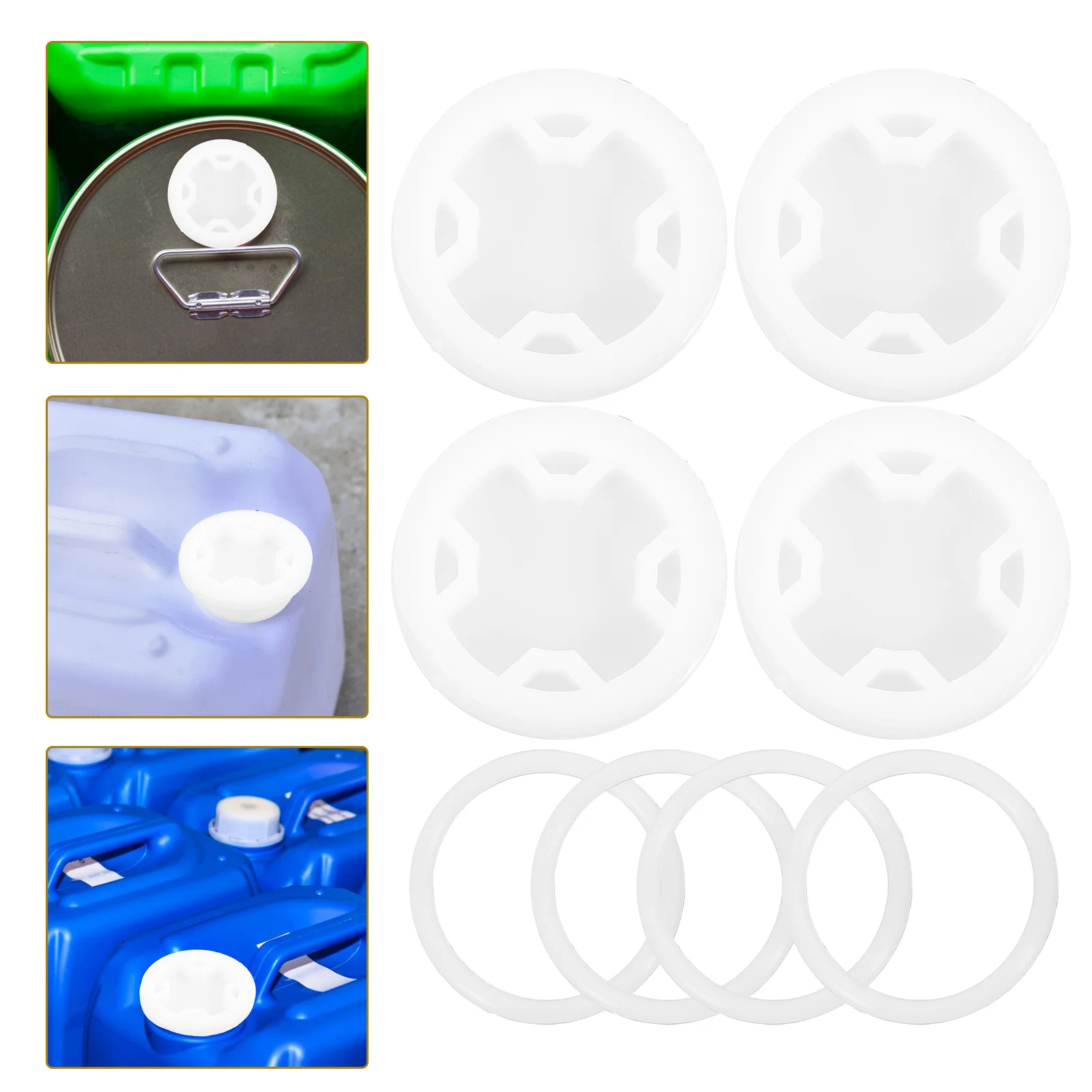 4 Pcs Barrel Threaded Lid Bung Caps for Gallon Drum Can Replacement Plugs Sealing Oil Drums Lids