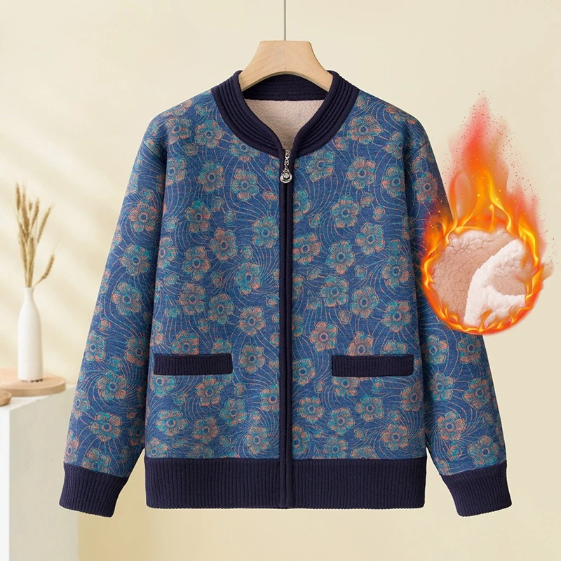 

2026 Winter Cold-resistant Warm Underwear Women Plus Velvet Knitted Sweaters Cardigans Jacket Coat Autumn Female Tops Outerwear