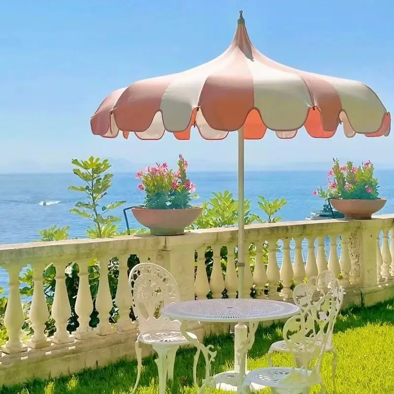 

Modern Outdoor Large Shade Pagoda Umbrella Internet celebrity Crossover Patio Umbrella Courtyard Villa Beach Base