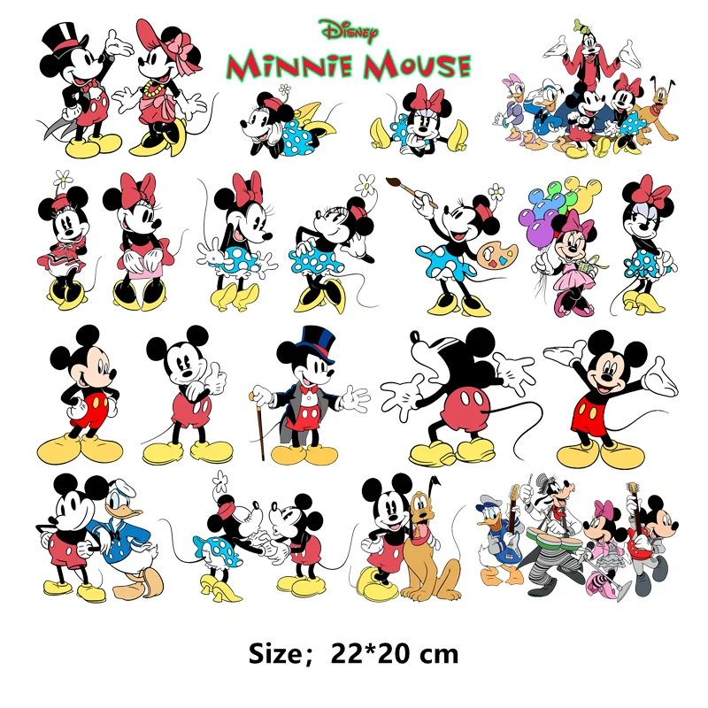 Disney MICKEY MOUSE Small stickers for children\'s clothing Iron on patches heat transfer vinyl