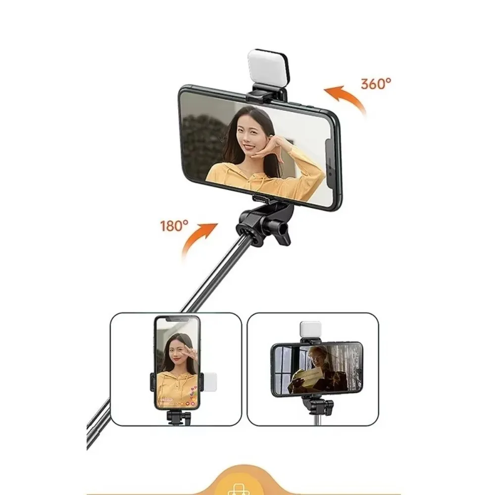 

Foldable Selfie Stick with Fill Light Retractable Rod Mini Tripod Holder Wireless Remote with Remote Shutter for //iPhone