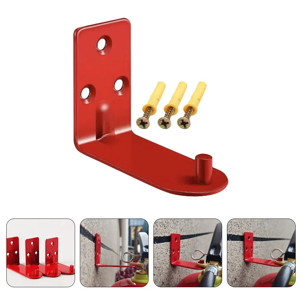 

4 Pcs Fire Extinguisher Bracket 20lbs Capacity Red Wall Mount Hooks Set with 4 Brackets 12 Anchors Suitable Large Small Cabinets