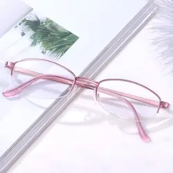 Half Frame Reading Glasses Women Retro Metal Presbyopic Eyeglasses Men Anti Blue Light Hyperopia Eyewear Diopter +1.0 To +4.0