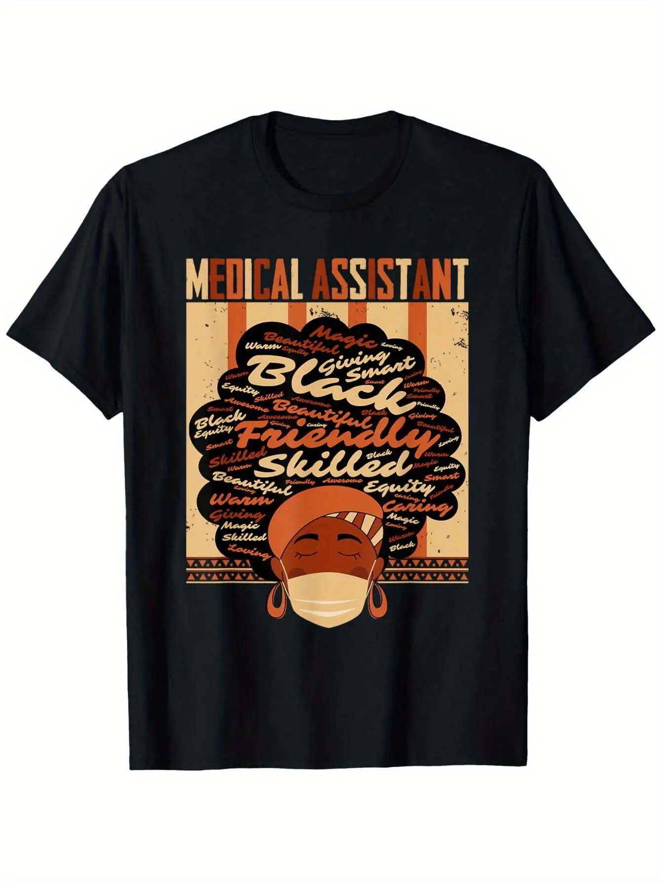Medical Assistant Graphic T-Shirt - 100% Cotton Unisex Loose Fit Tee with Empowering Medical Text & Stethoscope Design - All-Season Comfort, Machine Washable