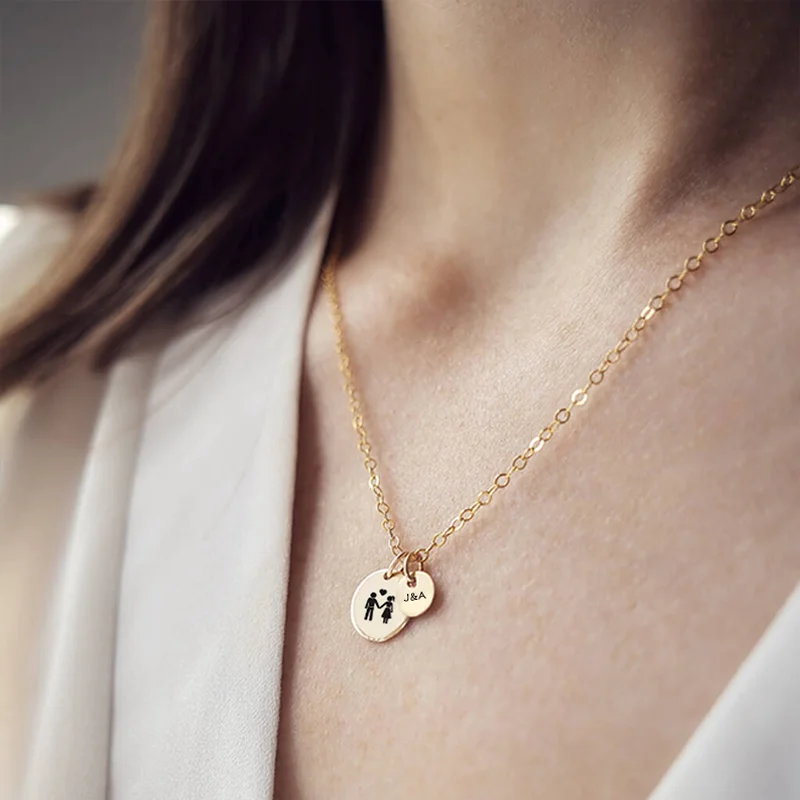 

Custom Stainless Steel Round Necklace with Small Circles and Large Circles, Made For Home, Christmas Gifts , Family Party Gifts