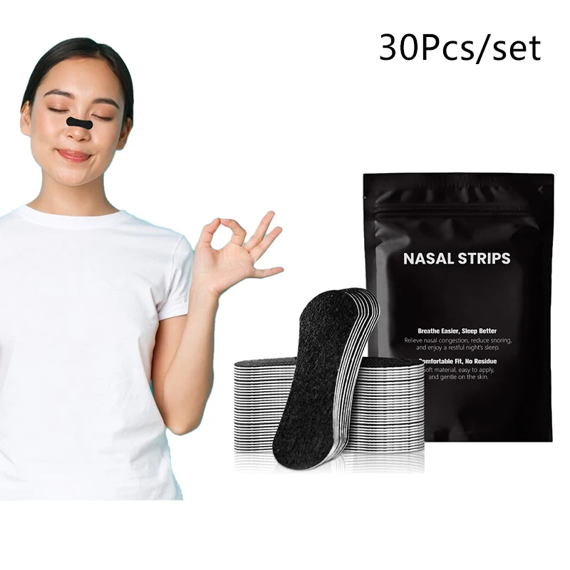 30 pièces bande buccale pour le sommeil Anti ronflement bandes buccales de qualité médicale allergène bandes de respiration du nez réduire la sécheresse buccale