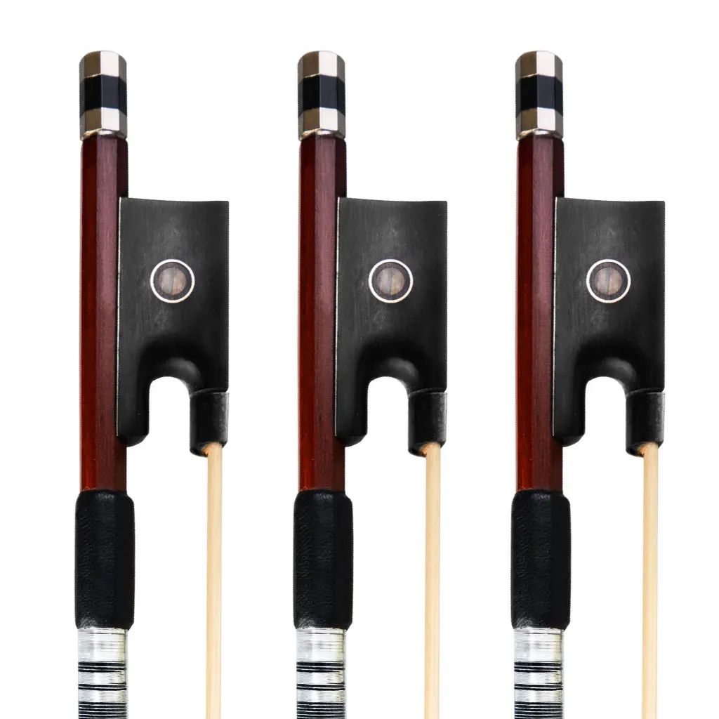 

3PCS 4/4 Full Size Student Violin Bow Well Balanced Handmade Brazilwood Bow With Horsehair Ebony Frog Level 780