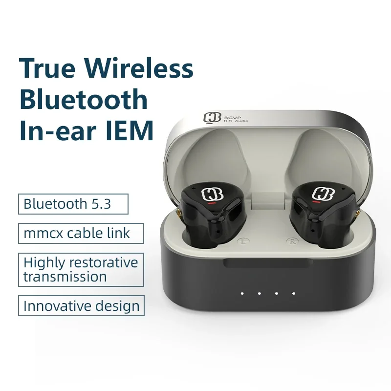 BGVP Q3 Ture Wireless TWS Bluetooth 5.3 Handsfree Headset HIFI Sport Earbuds In-ear Monitors Earphones Support Cable