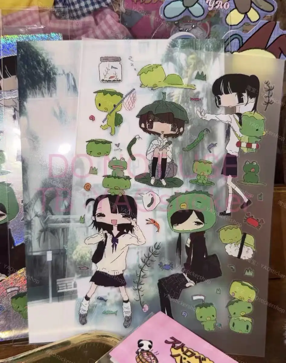 Green School Girl Creative Decorative Cute Book Stickers