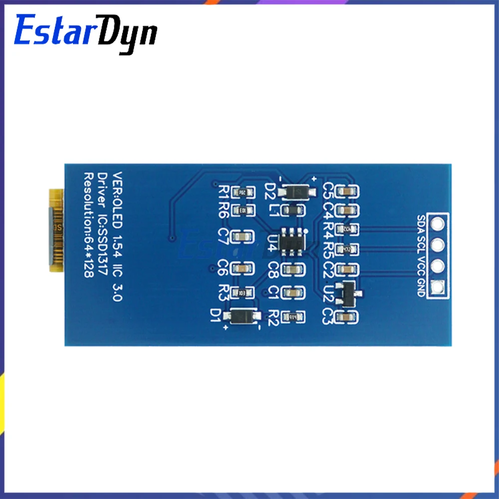 Estardyn 1.54 بوصة شاشة OLED 64x128 بكسل 4-Pin I2C SSD1317 وحدة لاردوينو راسبيري بي لتقوم بها بنفسك إلكترونيات #2