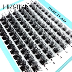 HBZGTLAD New Wholesale Soft Ribbon Segmented False Bundles Eyelashes DIY Individual Clusters Lash Extensions Faux 3D Mink Lashes