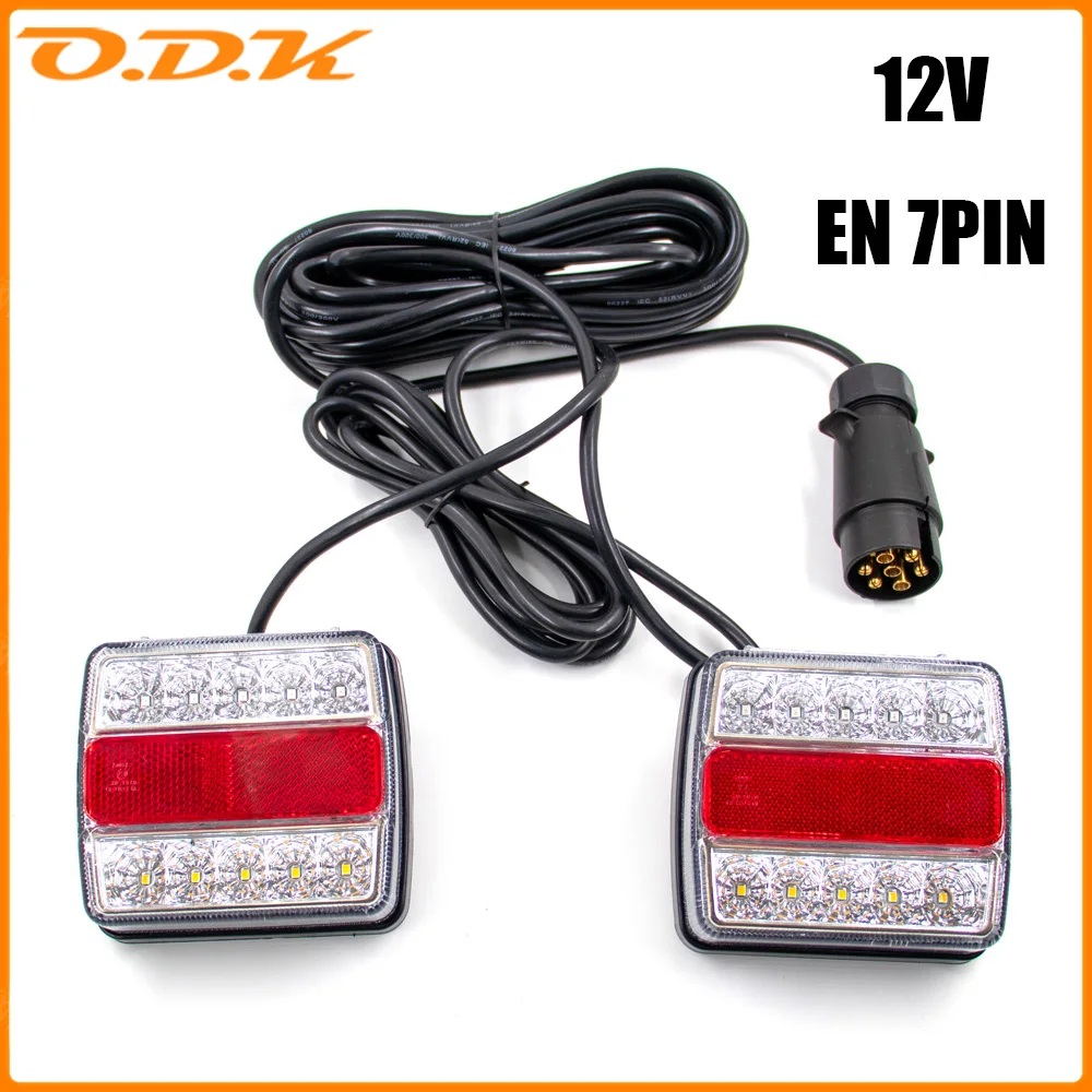 

12 В 1 комплект EN 7Pin 10 м задний фонарь для буксировки прицепа светодиодный стоп-сигнал стоп-сигнал лампа номерного знака лампа указателя поворота грузовика