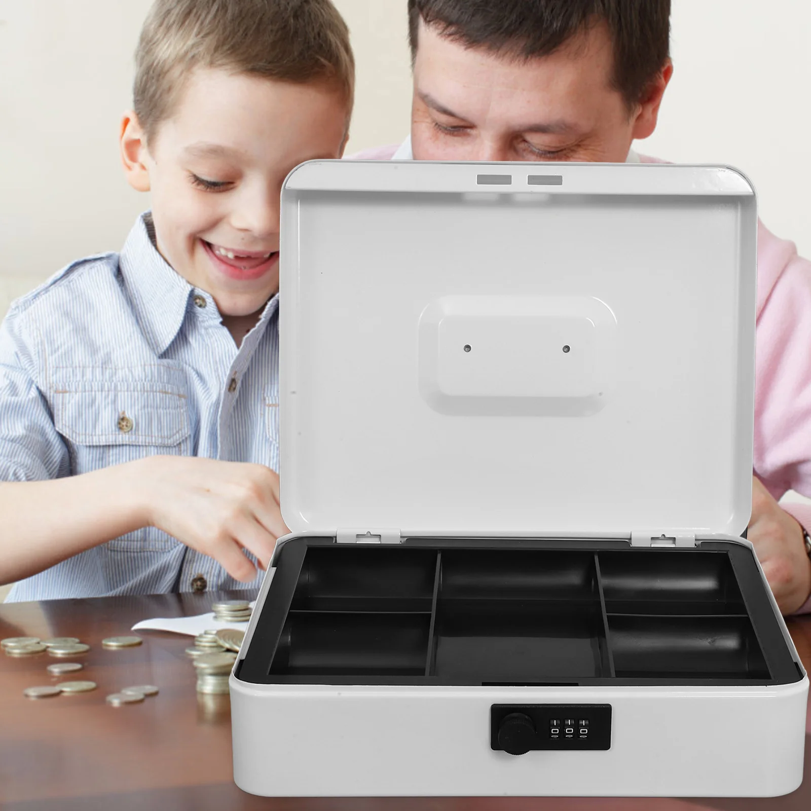 Metal Password Protected Locking Drawer Money Storage Stainless Steel Piggy Bank Secure Savings Tool