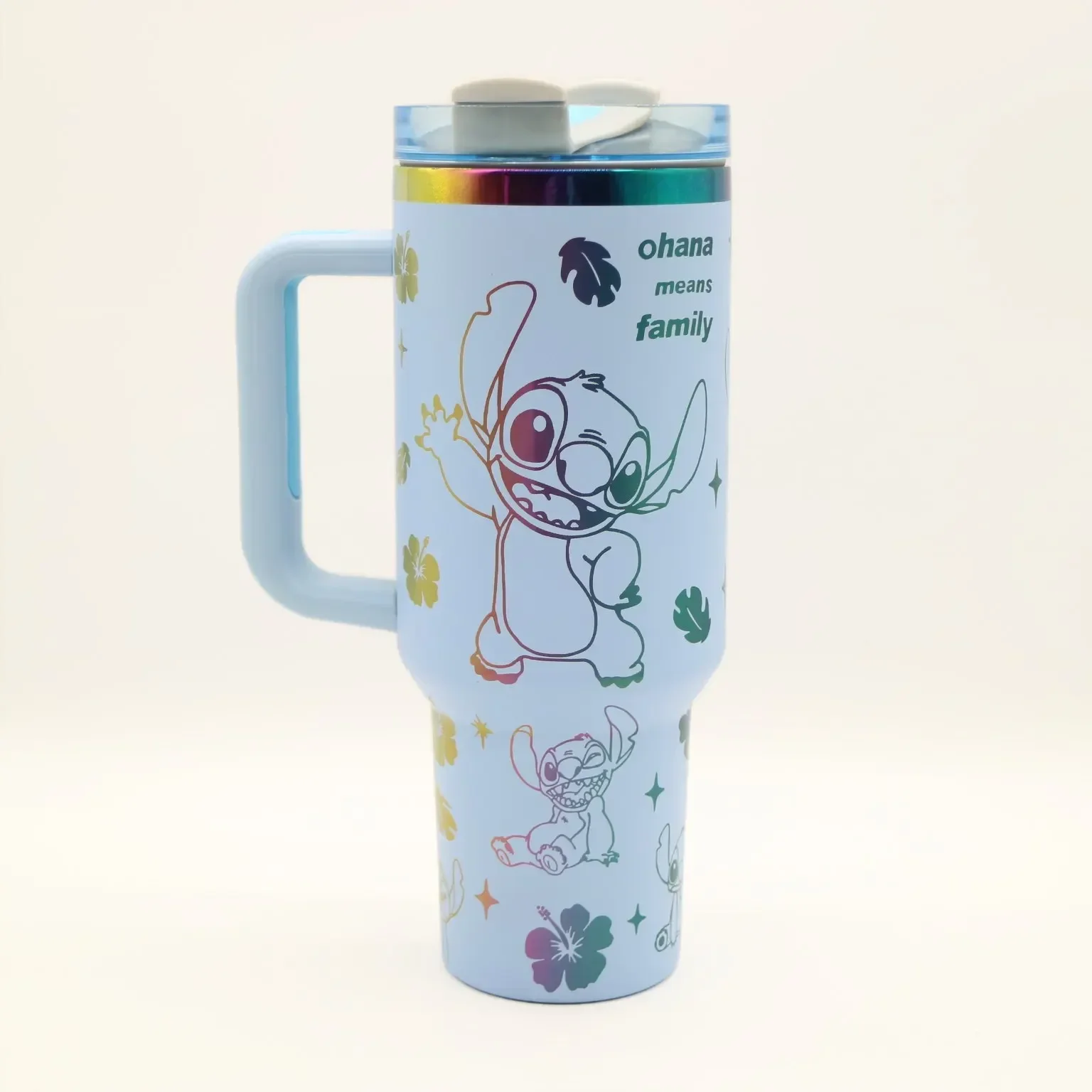 MINISO-Caneca Isolada de Aço Inoxidável com Alça e Palha, Anime Grande Capacidade, Garrafa Térmica, Bebidas, Coca-Cola, Beber, Copo de Café, Aço Inoxidável