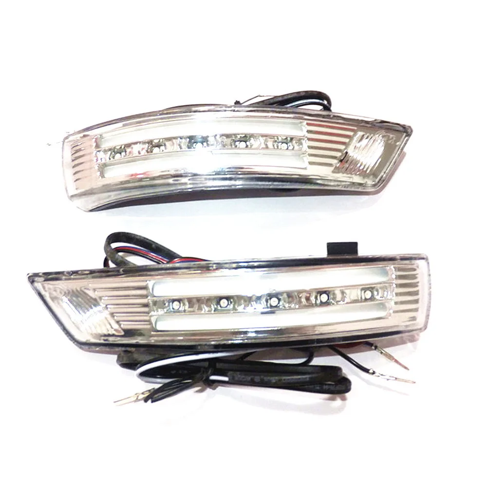 Car Rear-view Mirror Lights for Ford Focus III IV 2011-2018 (2015 Seden Unsutiable); LED DRL + Yellow Turn Signals + Foot Lamp