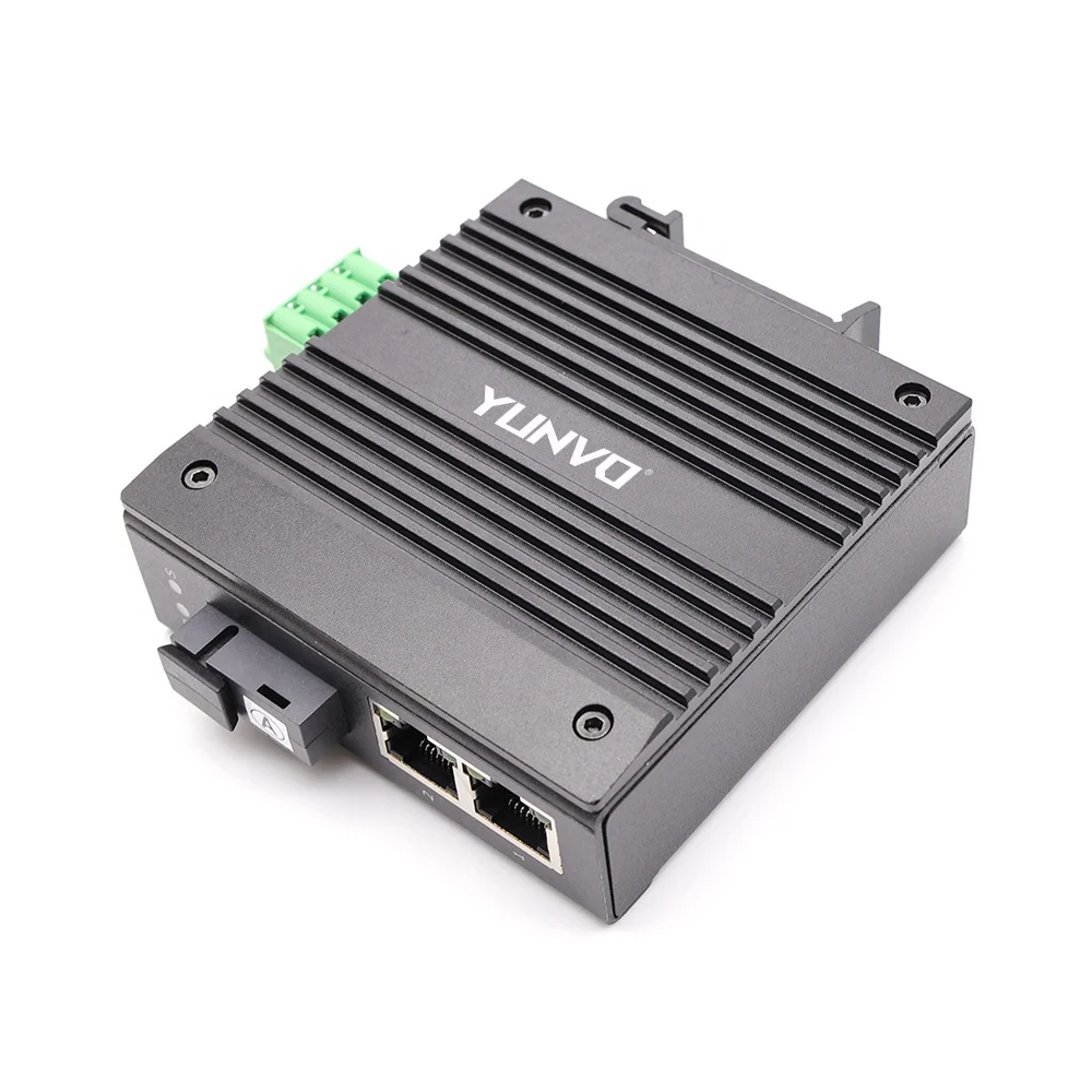 

Industrial Media Converter 1Fiber and 2RJ45 Rugged