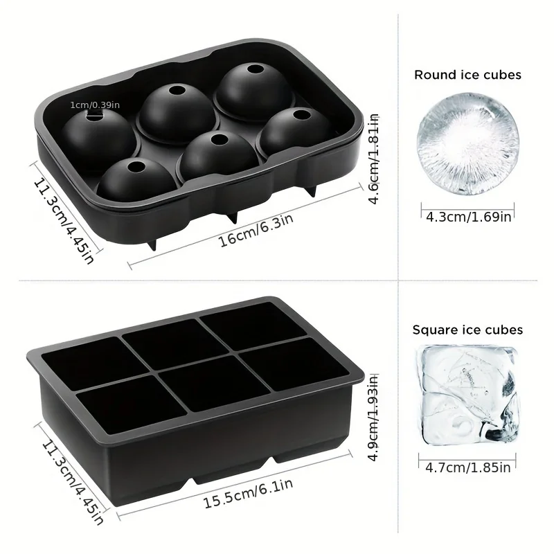 Diamond Rose Shaped Ice Cube Mould Food Grade Silicone Square Round Ice Cube Maker Tray High Quality Mold For Bar Making Drinks