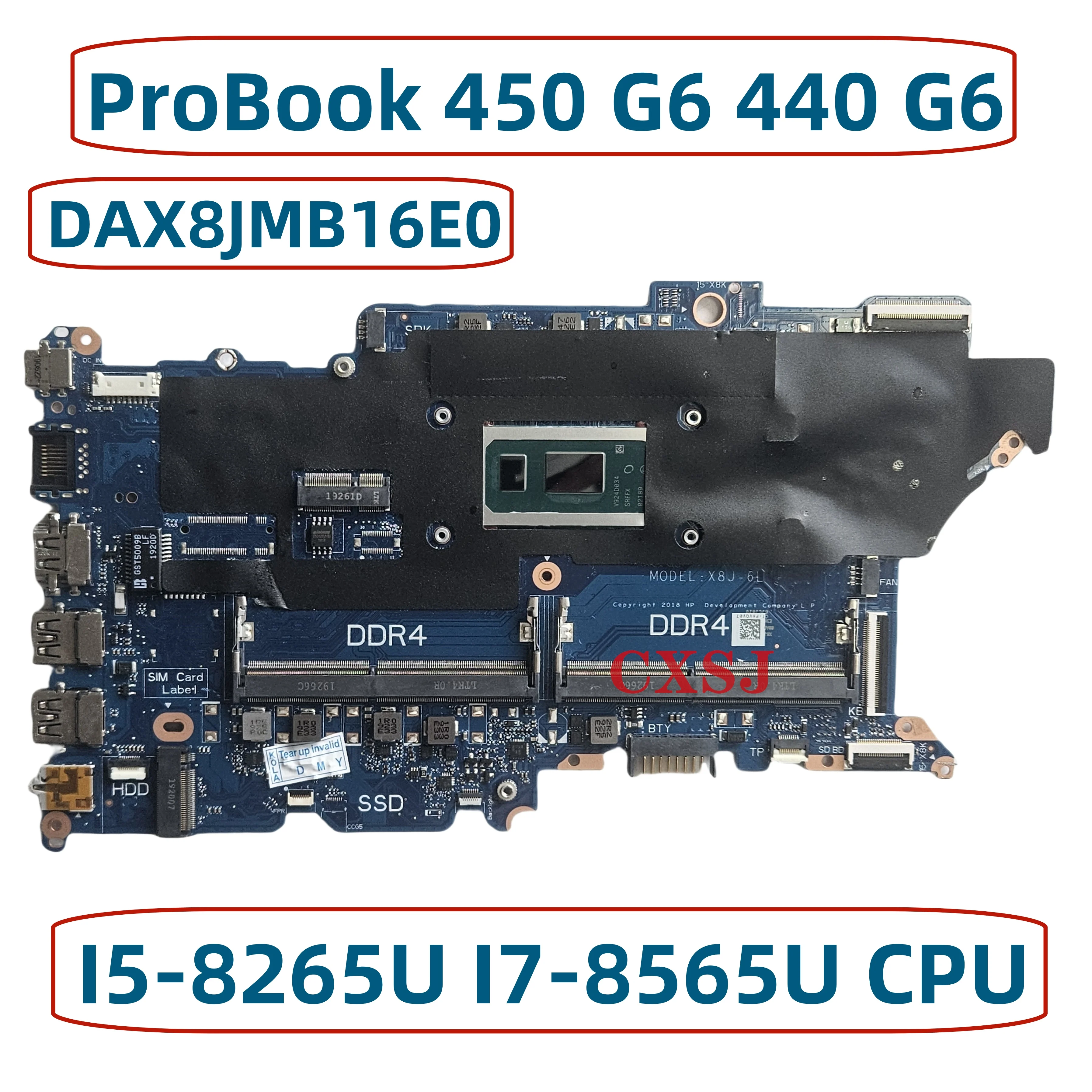 L44881-001 L44887-501 для HP ProBook 450 G6 440 G6, материнская плата для ноутбука, L44886-601 DAX8JMB16E0 с процессором I3 I5 I7 DDR4