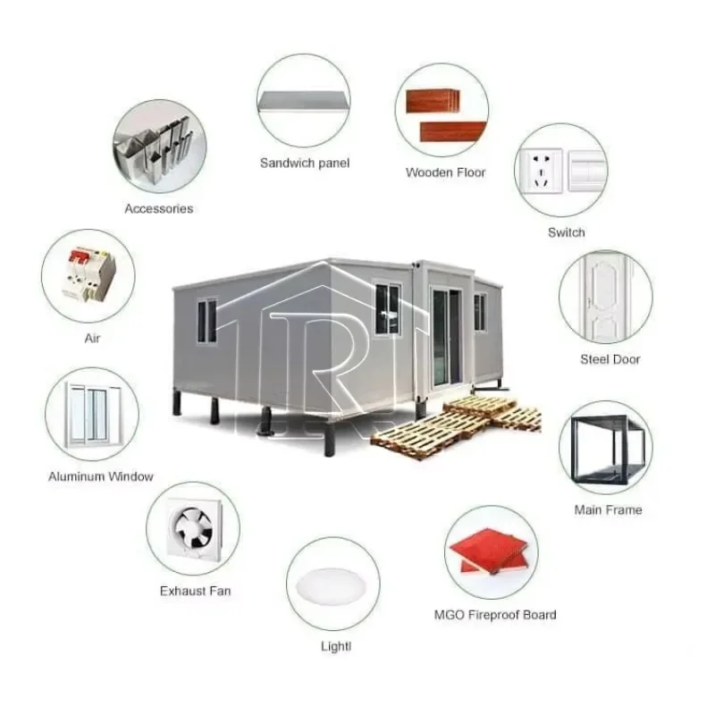 20ft Slide Out Expandable Folding Low Cost Prefabricated Portable Modular Prefab Container House Homes