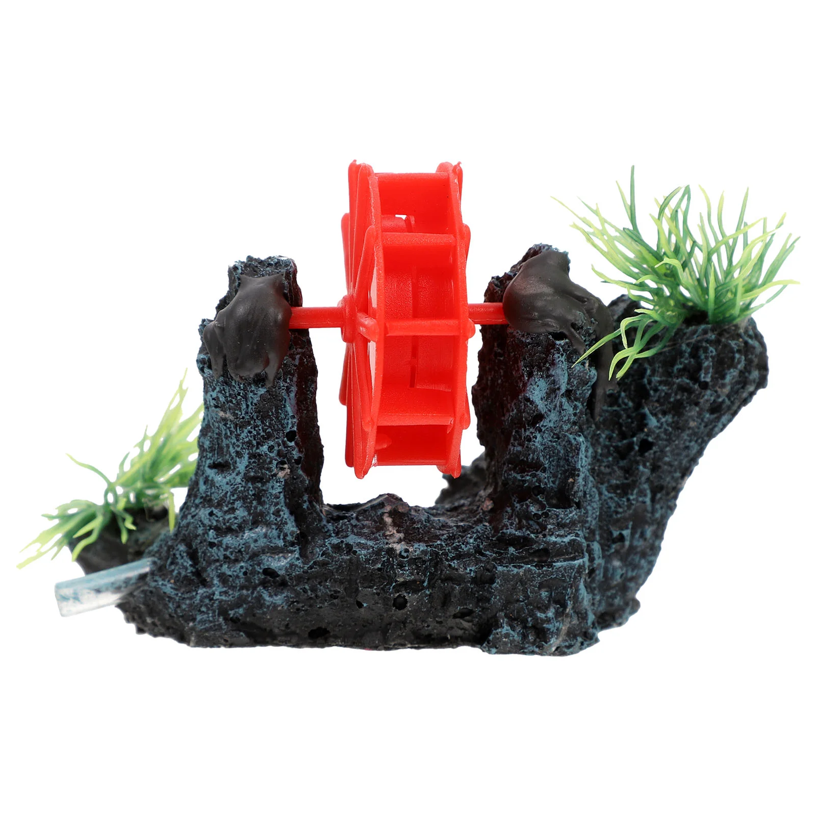 Water Wheel Ornament Aquarium Rockery for Fish Tank Landscape Decor The Bubble Resin