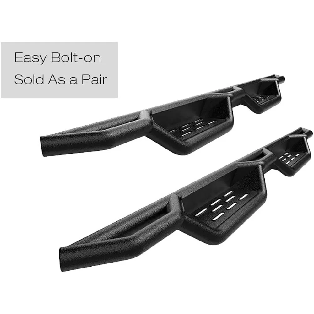 Black 6 Inches Tubular Drop Down Style Nerf Bars Running Boards Compatible with Toyota Tacoma 2005-2023 Double Crew Cab