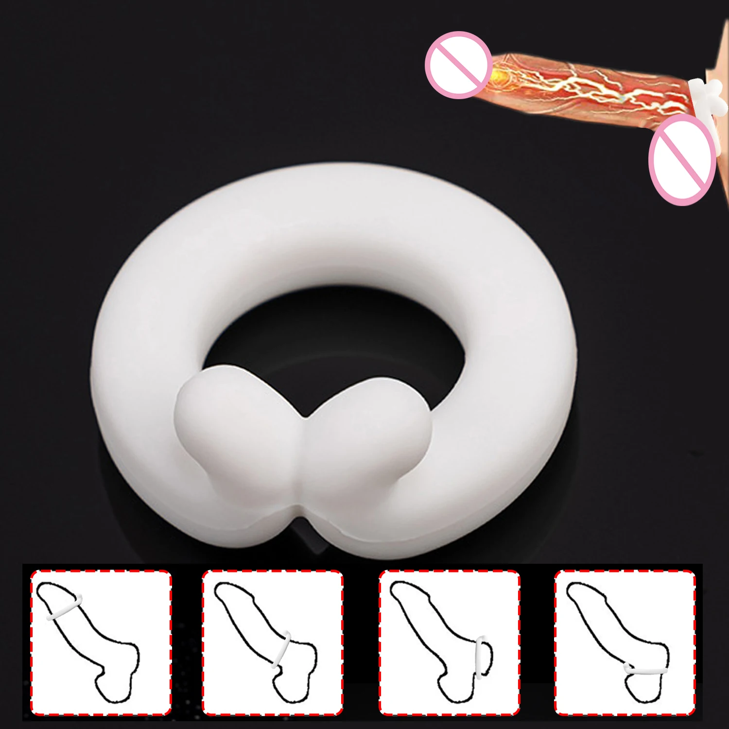 Silicone Penis Ring Male Foreskin Rings Delay Ejaculation Reusable Lock Penis Enlargement Cockrings Sex Toy For Men Supplies