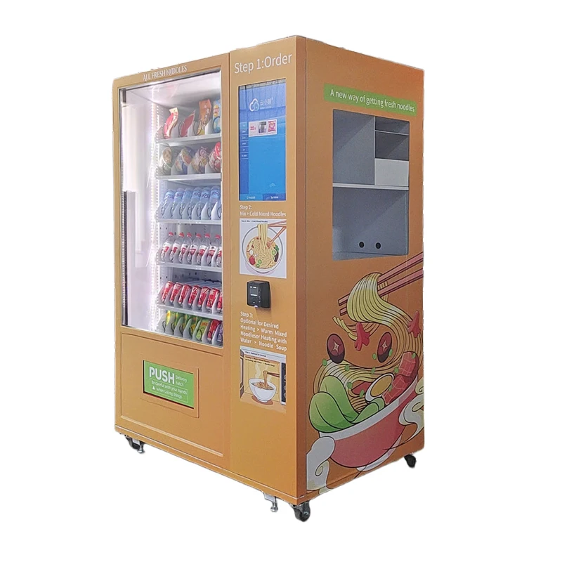 Custom Self-service instant noodle snack vending machine with Hot water SDK function Contactless payment end point
