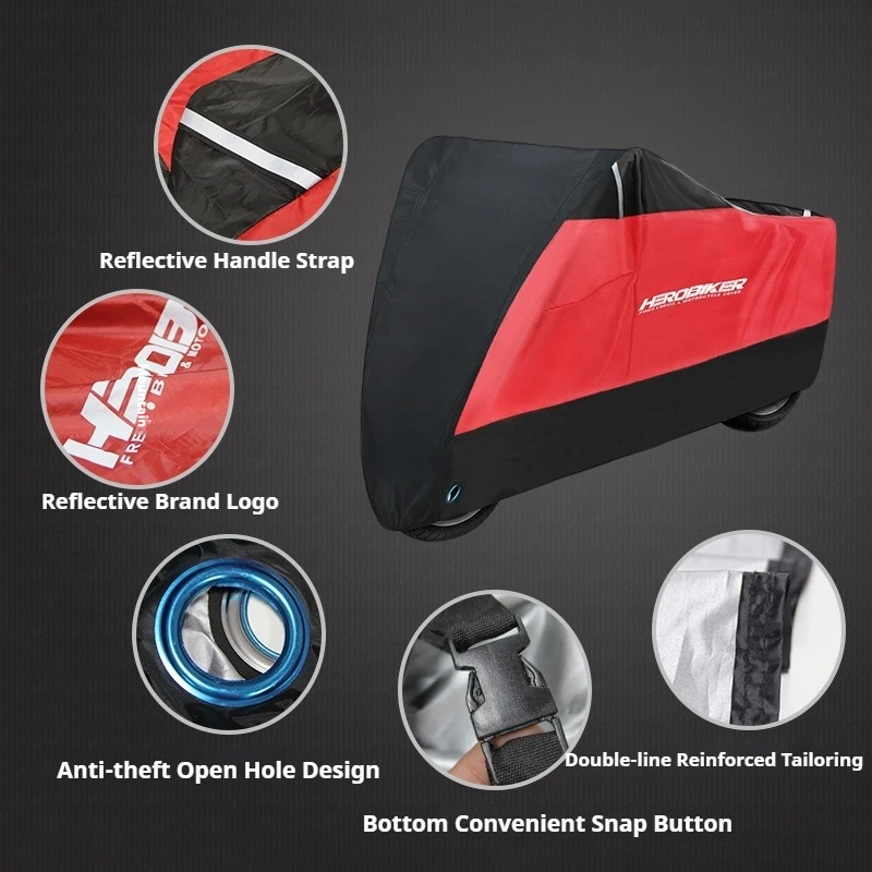 All-season universal rainproof, sunshade, dust cover, portable foldable motorcycle cover, electric bike