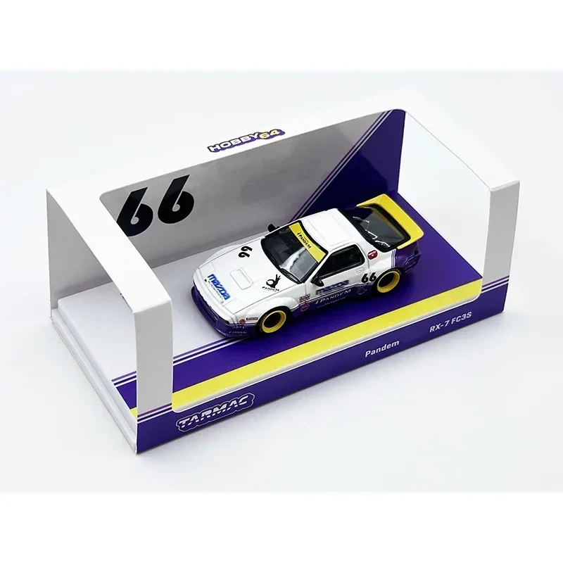 TW In Stock 1:64 RX7 FC3S Pandem White Purple Diecast Diorama Car Model Collection Toys  Tarmac Works