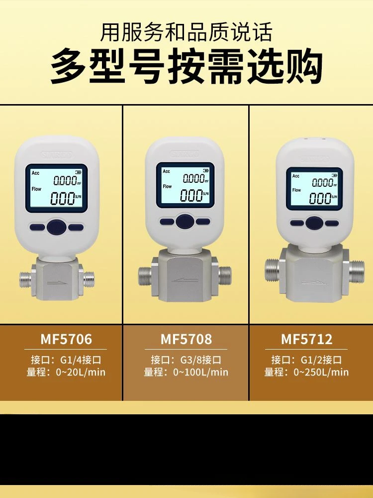 Compressed air oxygen argon nitrogen gas flowmeter digital display mass flowmeter table MF5708/5706/5712