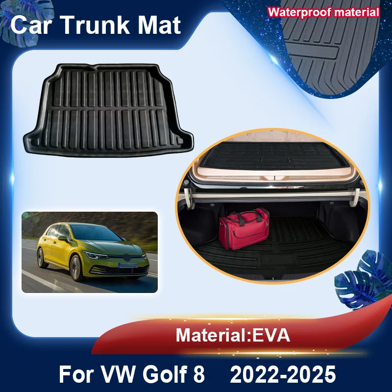 

Для VW Golf 8 Volkswagen Golf Mk8 2022 2023 2024 2025 Автомобильные коврики в багажник из ЭВА, напольный поднос, противоскользящая подставка для хранения, автомобильные аксессуары