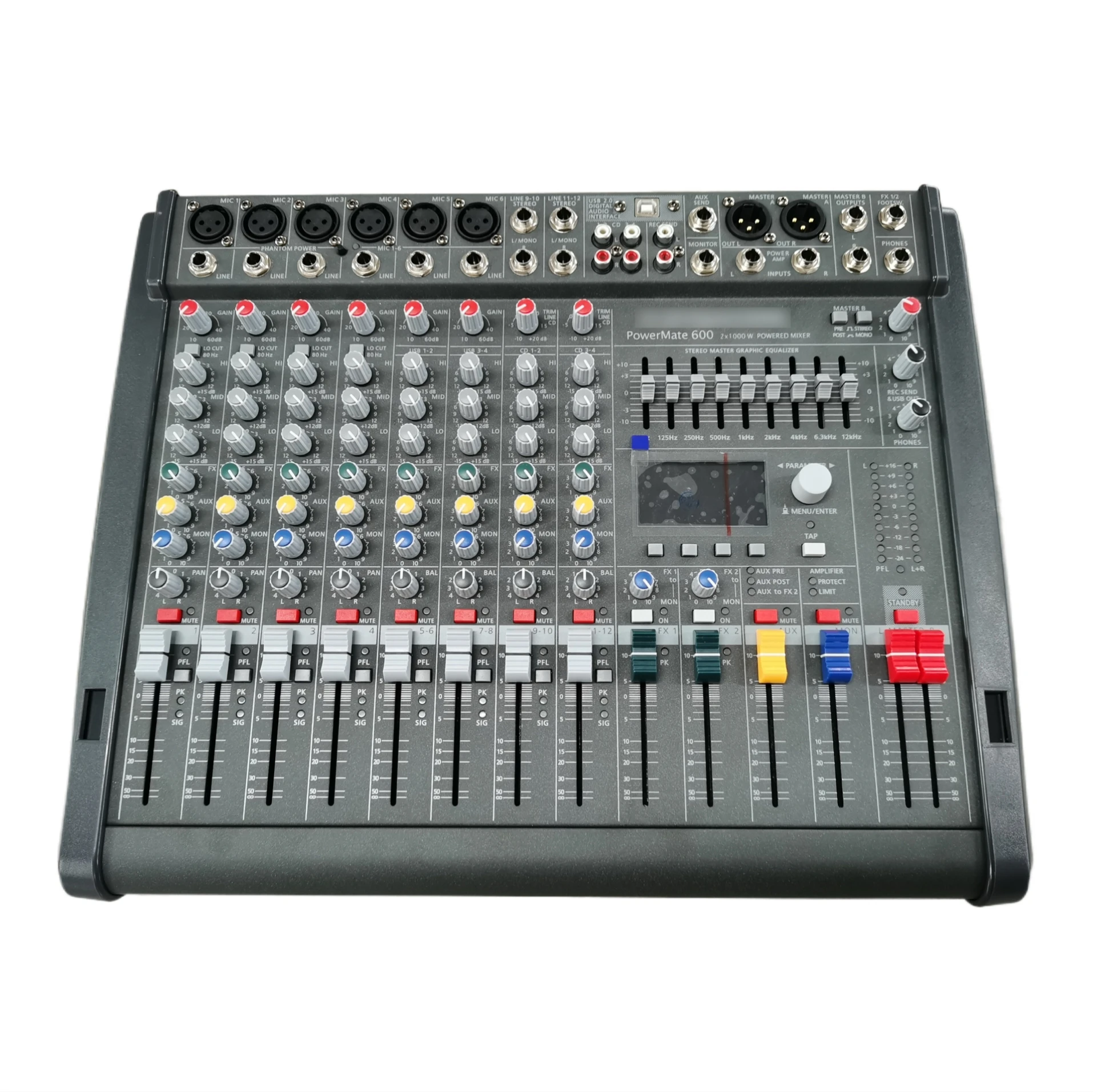 

Высококачественный профессиональный цифровой аудиомикшер Powermate 600-3 Dual 99 DSP Оптовая продажа DJ-контроллера