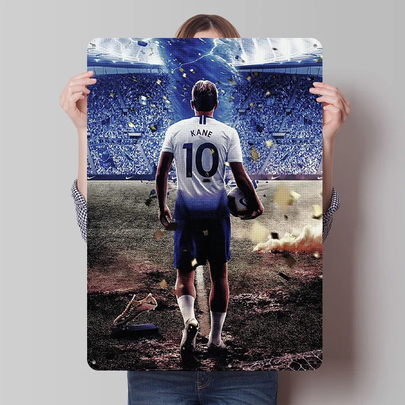 Harry Kane Football Poster Customized Vintage Metal Signs Wall Art Retro Tin Plaque for Bathroom Decor Room Accessories House